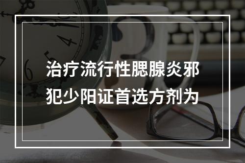 治疗流行性腮腺炎邪犯少阳证首选方剂为