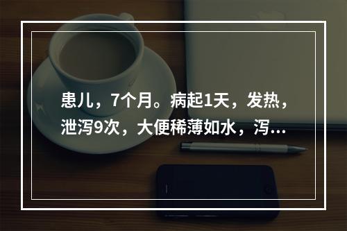 患儿，7个月。病起1天，发热，泄泻9次，大便稀薄如水，泻下急