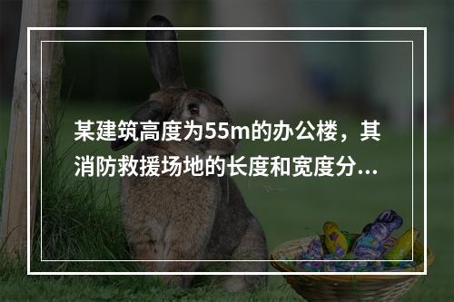 某建筑高度为55m的办公楼，其消防救援场地的长度和宽度分别不