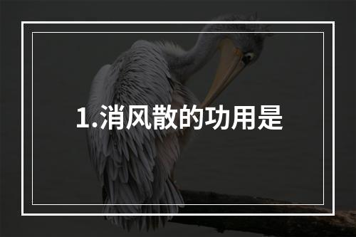 1.消风散的功用是