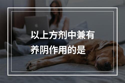 以上方剂中兼有养阴作用的是