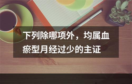 下列除哪项外，均属血瘀型月经过少的主证