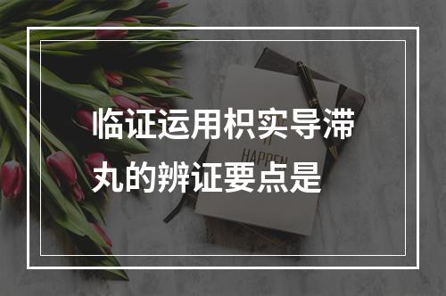 临证运用枳实导滞丸的辨证要点是