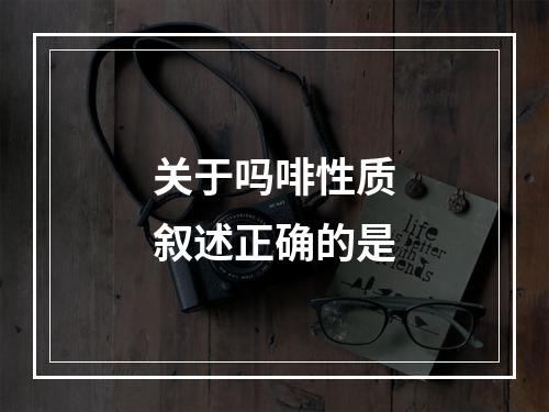 关于吗啡性质叙述正确的是