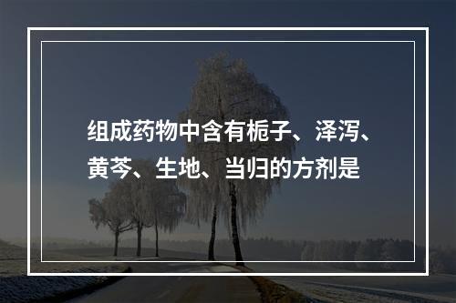 组成药物中含有栀子、泽泻、黄芩、生地、当归的方剂是