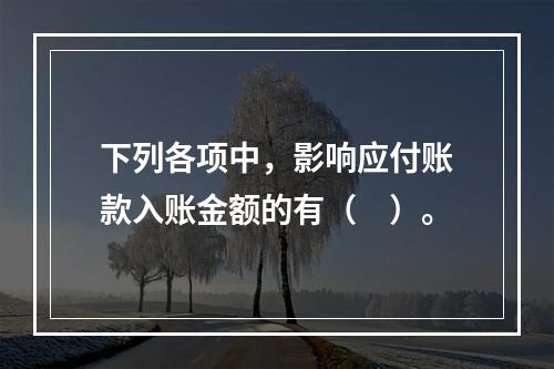 下列各项中，影响应付账款入账金额的有（　）。