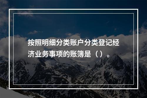 按照明细分类账户分类登记经济业务事项的账簿是（ ）。