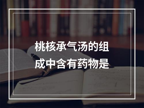 桃核承气汤的组成中含有药物是