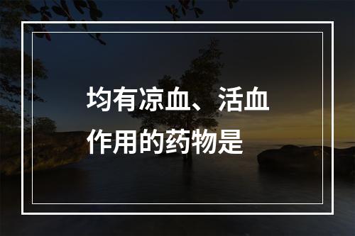 均有凉血、活血作用的药物是