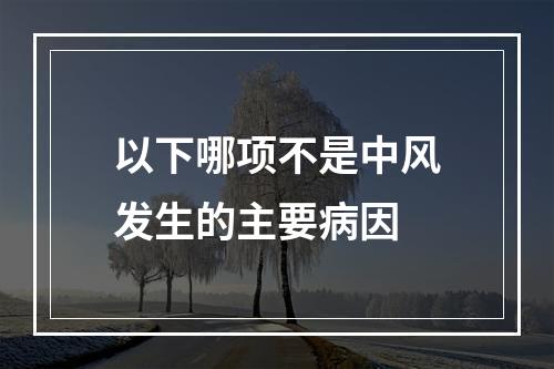 以下哪项不是中风发生的主要病因