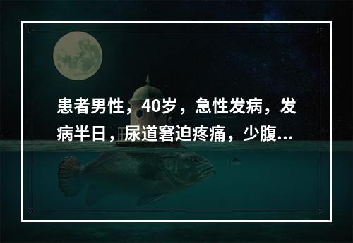 患者男性，40岁，急性发病，发病半日，尿道窘迫疼痛，少腹拘急