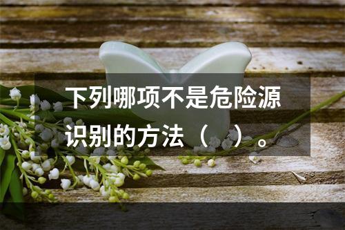 下列哪项不是危险源识别的方法（　）。