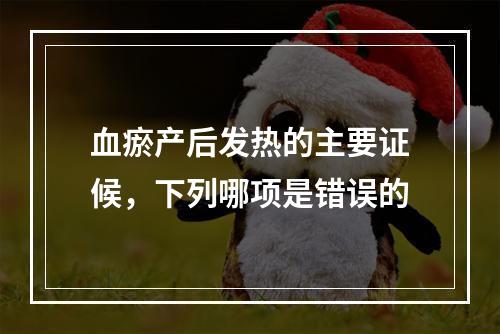 血瘀产后发热的主要证候，下列哪项是错误的