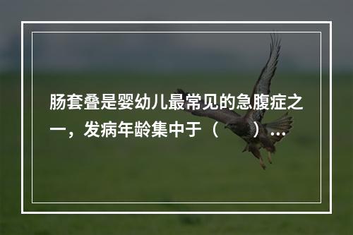 肠套叠是婴幼儿最常见的急腹症之一，发病年龄集中于（　　）。