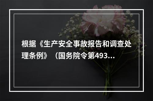 根据《生产安全事故报告和调查处理条例》（国务院令第493号）