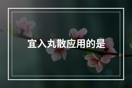 宜入丸散应用的是