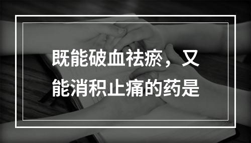 既能破血祛瘀，又能消积止痛的药是