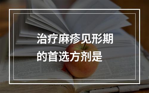 治疗麻疹见形期的首选方剂是