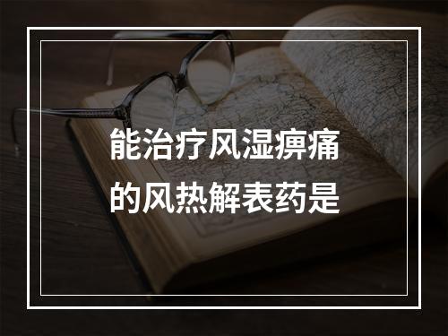 能治疗风湿痹痛的风热解表药是