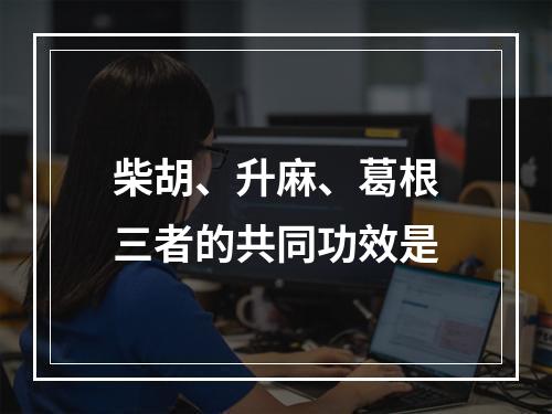 柴胡、升麻、葛根三者的共同功效是