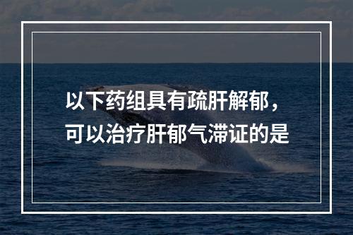 以下药组具有疏肝解郁，可以治疗肝郁气滞证的是