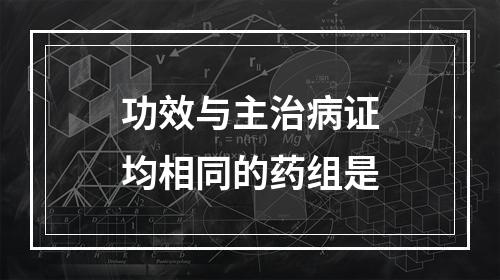 功效与主治病证均相同的药组是