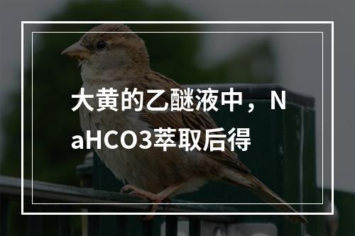 大黄的乙醚液中，NaHCO3萃取后得