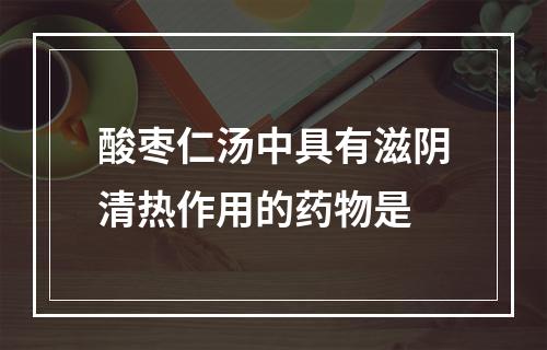 酸枣仁汤中具有滋阴清热作用的药物是