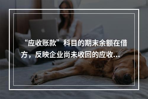 “应收账款”科目的期末余额在借方，反映企业尚未收回的应收账款