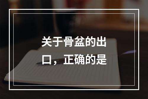 关于骨盆的出口，正确的是