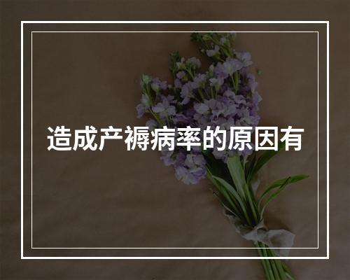 造成产褥病率的原因有