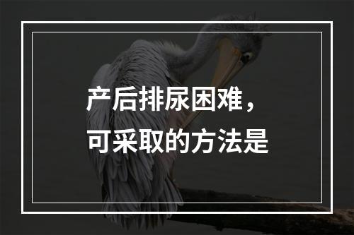 产后排尿困难，可采取的方法是