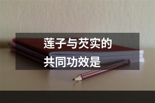 莲子与芡实的共同功效是