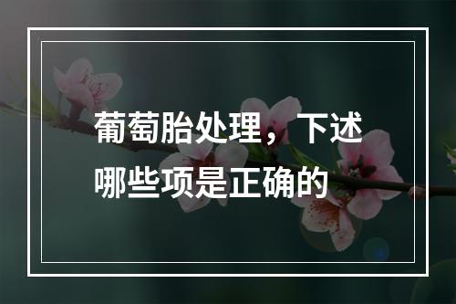 葡萄胎处理，下述哪些项是正确的