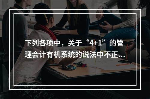 下列各项中，关于“4+1”的管理会计有机系统的说法中不正确的