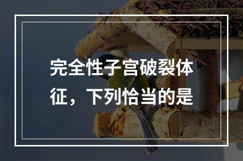 完全性子宫破裂体征，下列恰当的是