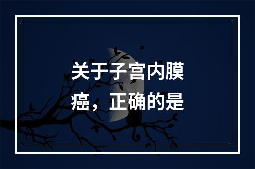 关于子宫内膜癌，正确的是