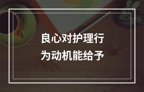 良心对护理行为动机能给予