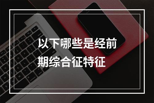 以下哪些是经前期综合征特征