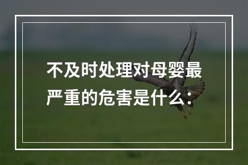 不及时处理对母婴最严重的危害是什么：