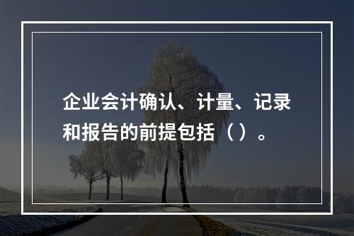 企业会计确认、计量、记录和报告的前提包括（ ）。