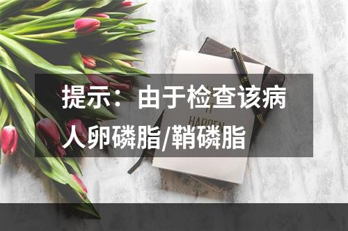 提示：由于检查该病人卵磷脂/鞘磷脂