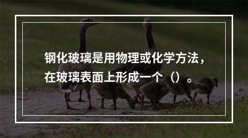 钢化玻璃是用物理或化学方法，在玻璃表面上形成一个（）。