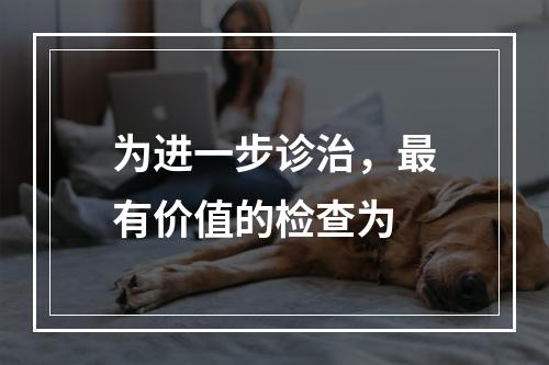 为进一步诊治，最有价值的检查为