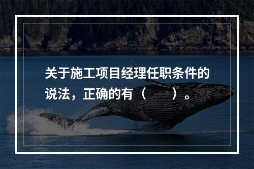 关于施工项目经理任职条件的说法，正确的有（　　）。