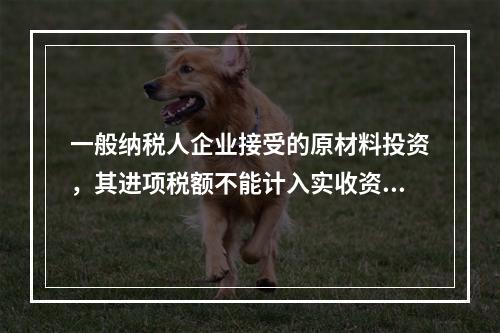 一般纳税人企业接受的原材料投资，其进项税额不能计入实收资本。