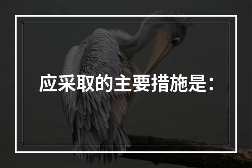 应采取的主要措施是：