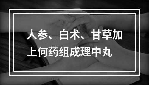 人参、白术、甘草加上何药组成理中丸