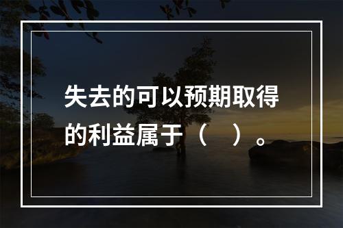 失去的可以预期取得的利益属于（　）。