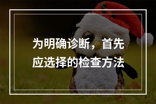 为明确诊断，首先应选择的检查方法